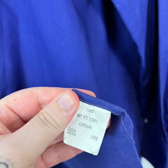 Kenzo Homme Vintage Y2K Purple Cotton Embroidered Logo Classic Shirt UK L - Picture 8 of 14